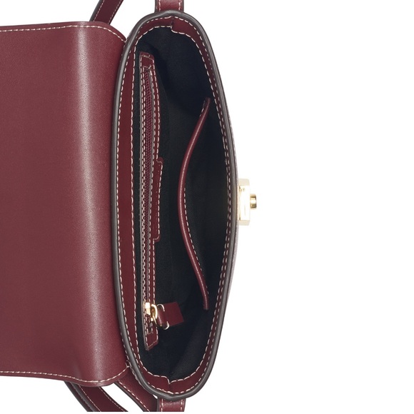 Calvin Klein Lock Bucket Leather Merlot Crossbody - Picture 6 of 13